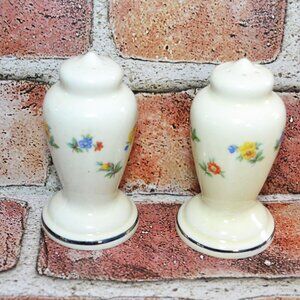 Vintage WS George Lido Canarytone Floral Salt And Pepper Shakers